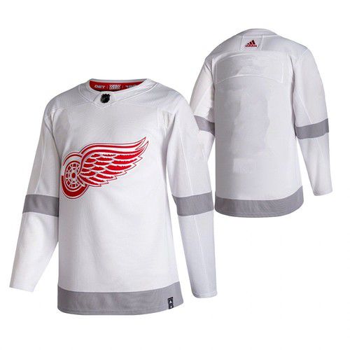 Men Detroit Red Wings Blank White NHL 2021 Reverse Retro jersey->carolina hurricanes->NHL Jersey